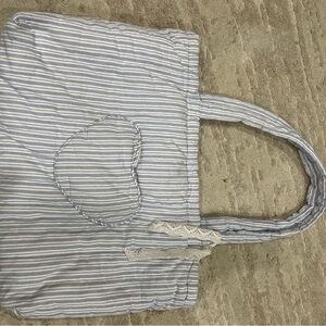 Hollister Co. Sleepover Tote Bag- Blue Heart Stripe